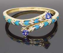 LeVian Diamond, Opal, and Tanzanite Bangle