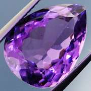 Pear cut 8.71ct royal purple created Amethyst