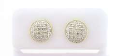 Elegant Round Diamond Clustered Earrings with 10k Yellow Gold