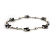 Elegant 2.12ctw Sapphire Flower and Diamond Bracelet in 14K