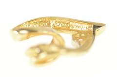 14K Yellow Gold Diamond Inset Heart Loop Love Symbol Pendant