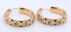 Nice Yellow Gold Enamel Dot Earrings