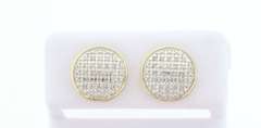 Elegant Round Diamond Clustered Earrings with 10k Yellow Gold