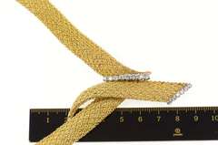 14K Yellow Gold 0.92 Ctw Diamond Woven Chain Statement Necklace