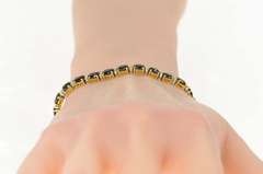 18K Yellow Gold 11.67 Ctw Natural Sapphire Diamond Tennis Bracelet