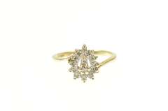 10K Yellow Gold Pear Diamond Halo Promise Engagement Ring