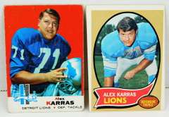 2 Alex Karras Topps Football Cards