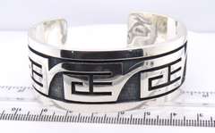 Vintage Lawrence Saufkei Hopi Sterling Silver Cuff Bangle