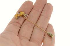 18K Yellow Gold Victorian Vulture Diamond Ruby Unique Pin/Brooch