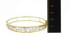 14K Yellow Gold 0.35 Ctw Art Deco Diamond Filigree Bangle Bracelet