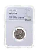 MS67 1950-D Jefferson Nickel - 5FS - Graded NGC