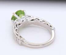 Fantastic White Gold 1.60ct Peridot in Moissanite Semi Mount Ring