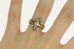 14K Yellow Gold 0.80 Ctw Duchess Diamond Engagement Set Ring