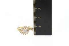 14K Yellow Gold 0.81 Ctw Diamond Swirl Halo Engagement Ring