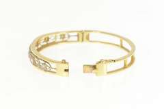 14K Yellow Gold 0.35 Ctw Art Deco Diamond Filigree Bangle Bracelet