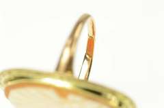 10K Yellow Gold Victorian Etched Carved Cameo Statement Ring