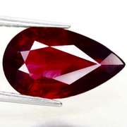 Glittering raspberry red 5.54ct Rhodolite Garnet pear