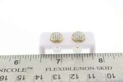 Elegant Round Diamond Clustered Earrings with 10k Yellow Gold