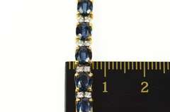 18K Yellow Gold 11.67 Ctw Natural Sapphire Diamond Tennis Bracelet