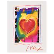 Peter Max, "Heart Series I" Framed Limited Edition Lithograph, Numbered 119/300 and Hand Signed with Certificate of Authenticity.