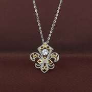 Fleur-di-lis Two tone Silver pendant