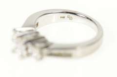 14K White Gold 0.76 Ctw Three Princess Diamond Engagement Ring