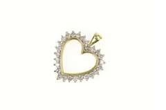 14K Yellow Gold 0.78 Ctw Heart Love Symbol Classic Valentine Pendant