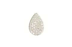 14K White Gold 2.00 Ctw Pave Diamond Pear Tear Drop Pendant/Pin