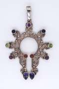 Vintage Sterling Silver Signed Gemstone Pendant