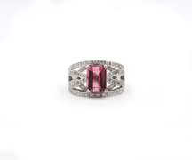 2.80ctw Pink Tourmaline and Diamond Ring in 18K