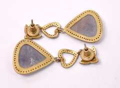 Dazzling 14.12CTW Rare Gray Sapphire and Diamond Earrings in Gold Plated Sterling Silver