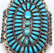 Vintage Sterling Silver Signed Turquoise Cuff Bangle