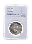 MS64 FBL 1949 Franklin Half Dollar - Graded NGC