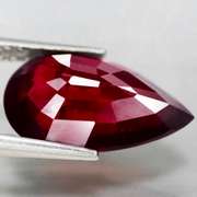 Glittering raspberry red 5.54ct Rhodolite Garnet pear