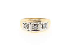 14KT YELLOW GOLD THREE DIAMONDS MEN'S RING/BAND