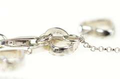 14K White Gold Diamond Tiered Heart Love Symbol Chain Link Necklace