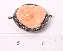 Wonderful Italian Made Double Sided Cameo Pendant with Swarovski Crystals