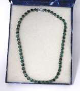 Vintage Sterling Silver Malachite Necklace