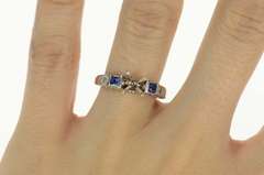 14K White Gold Sapphire 2.00 Ct Princess Engagement Setting Ring