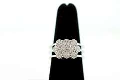 ladies 14k white gold diamond ring