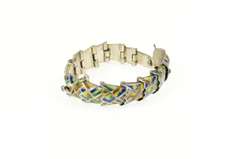 Sterling Silver Ornate Enamel Snake Serpent Statement Bracelet