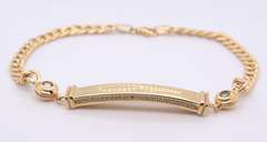 Wonderful Yellow Gold ID Cuban Link Bracelet