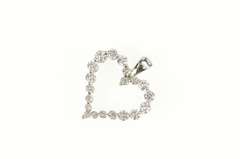 18K White Gold 0.56 Ctw Diamond Heart Love Symbol Pendant
