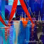 Natalia Sinkovsky, Framed Hand Signed Original Painting on Canvas with Letter Authenticity.