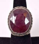 Fabulous Massive 16.09CTS Natural Ruby Ring in Sterling Silver