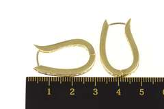 14K Yellow Gold 1.26 Ctw Diamond Curvy Inside Outside Hoop Earrings