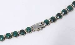 Vintage Sterling Silver Malachite Necklace