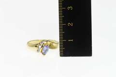 14K Yellow Gold Marquise Tanzanite Diamond Accent Statement Ring