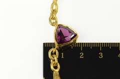 18K Yellow Gold 5.78 Ct Rhodolite Garnet Artisanal Designer Necklace