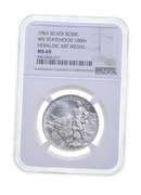 MS69 1963 WV Statehood Silver So Called Half Dollar Heraldic Medal NGC